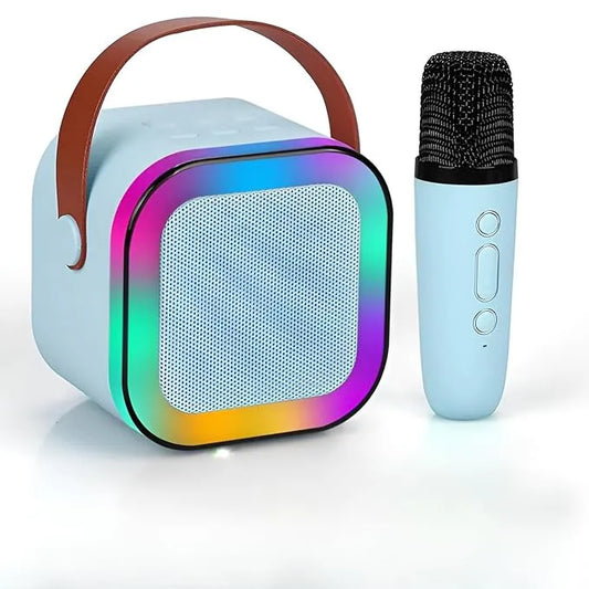 TechXpire Speaker Machine Bluetooth-Compatible Wireless Karaoke Mic Speaker Multi-Compatibility Modes, RGB Lights