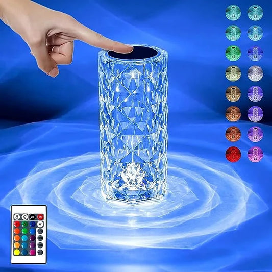 TechXpire crystal Lamp, Color Changing Rose Crystal Diamond LED Table Lamp